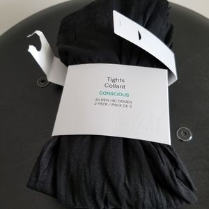 2 Pack Black 40 Denier (Semi Sheer) Tights (GWP)